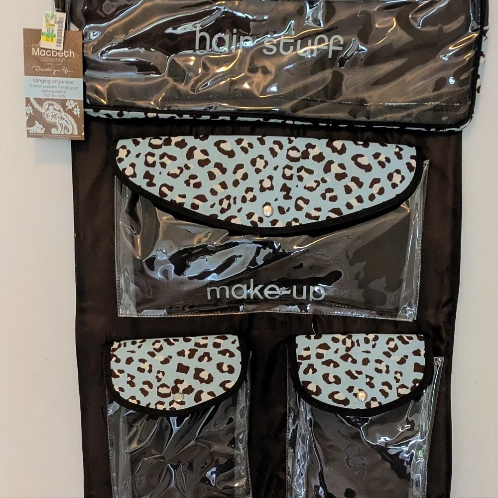 Hanging Organizer with Leopard Print Accents Macbeth Collection 18.5